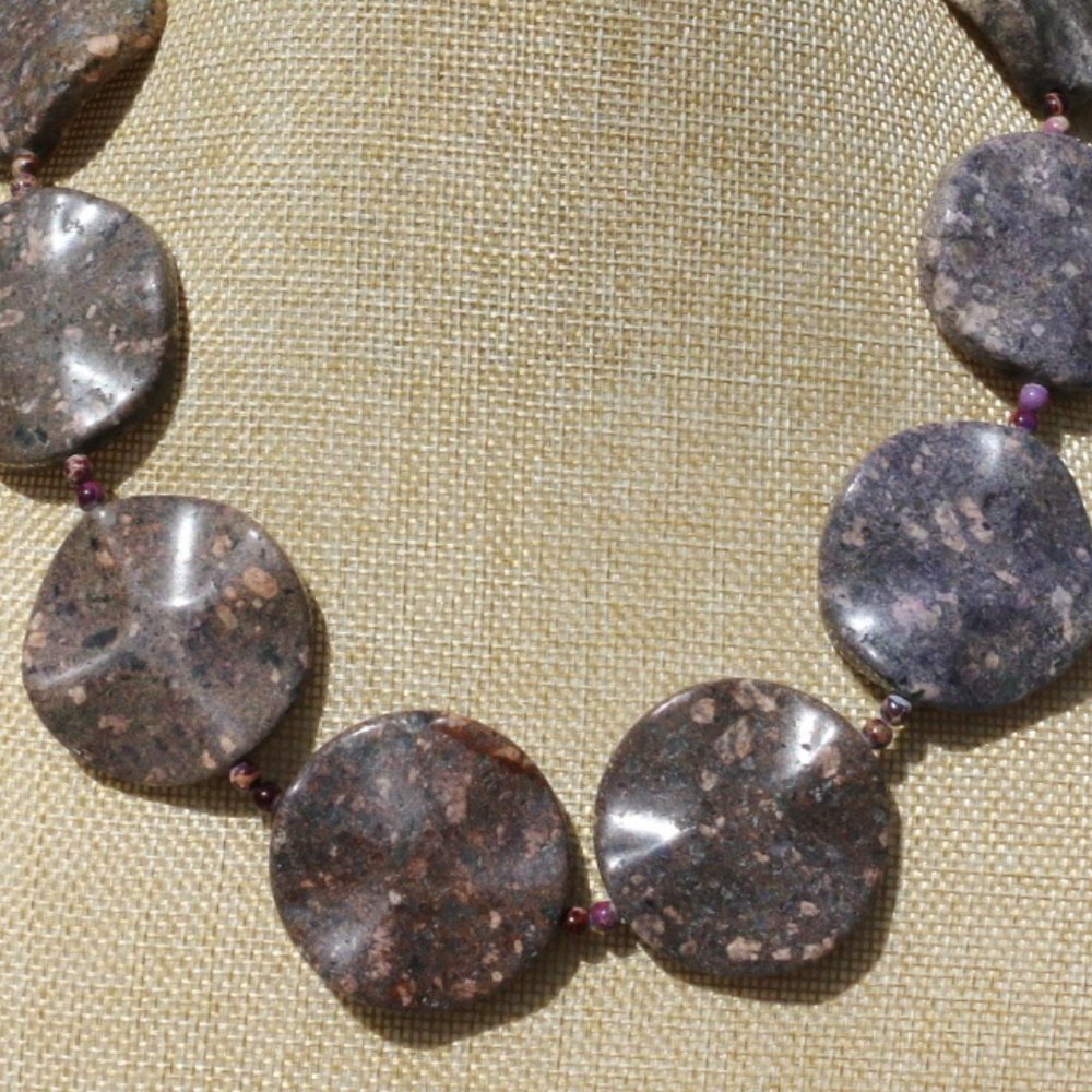 Boho Necklace Polished Agate Chunky Natural Stone - Picture 2 of 6